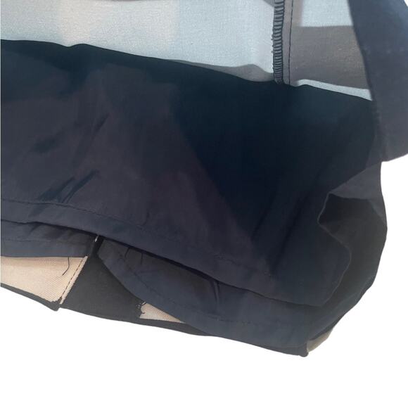 H&M Pencil Skirt 8 Casual Career Stripes Cotton Stretch Midi Zip Blue White - Picture 4 of 9